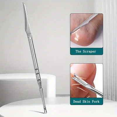 Stainless Steel Cuticle Remover Set for Manicure and Pedicure - Smarsty
