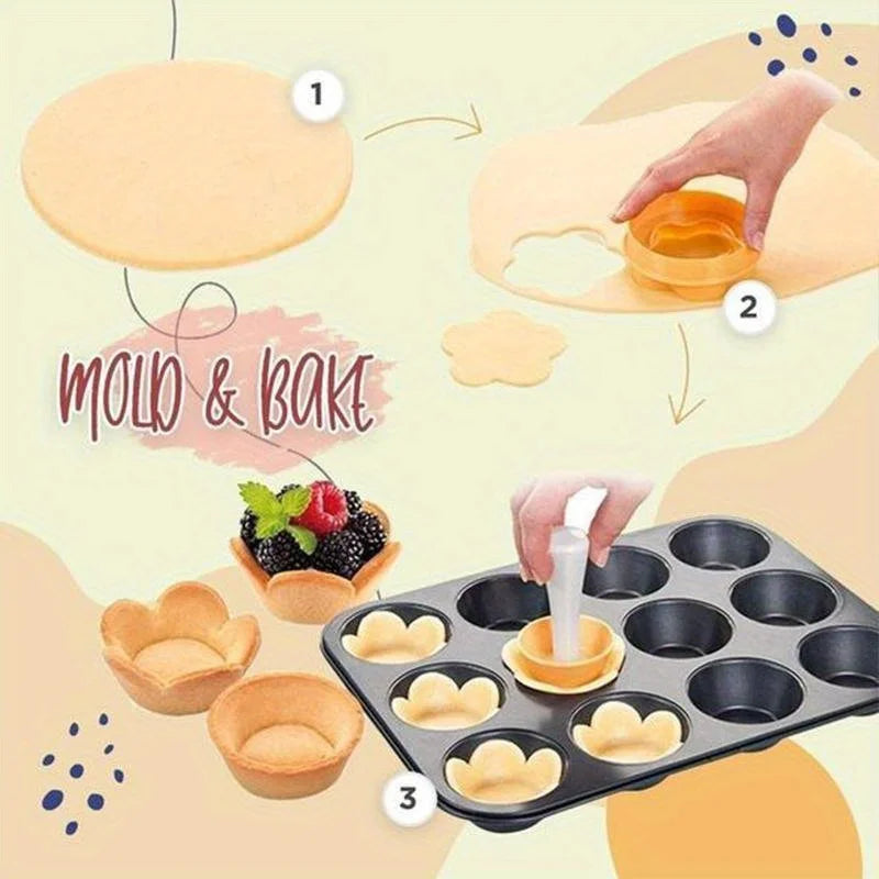 Flower Shaped Pastry Dough Tamper Set for Baking - Smarsty