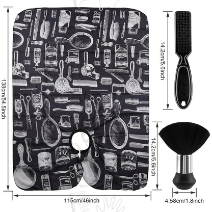 Professional Barber Tools Hair Cutting Set with Cape and Brush - Smarsty