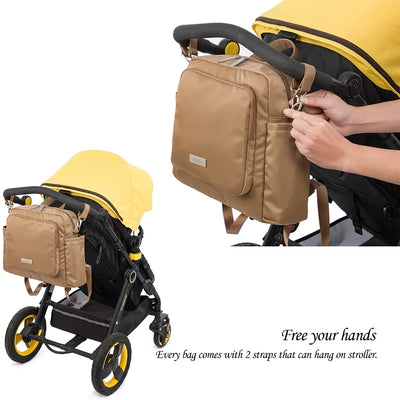 Soboba 2023 New Diaper Bags for Mother Waterproof Large Capacity Solid Polyester Diaper Backpacks Travel Bag for Newborn Baby by Smarsty