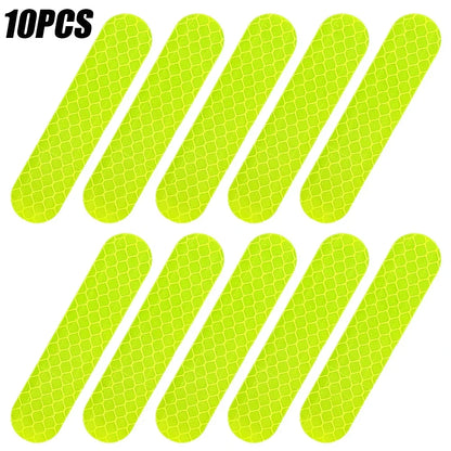 80-10PCS Helmet Safety Warning Reflective Stickers Strip Waterproof High Visibility Reflector Tape For Night Riding Walking Car by Smarsty