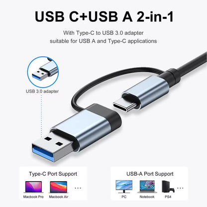 Premium USB C Hub 7 In 1 Multiport Adapter MacBookPro