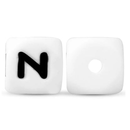 50Pcs Silicone Alphabet Beads White DIY Jewelry Making - Smarsty