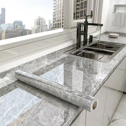 Marble Waterproof Kitchen Wallpaper Easy Peel and Stick - Smarsty