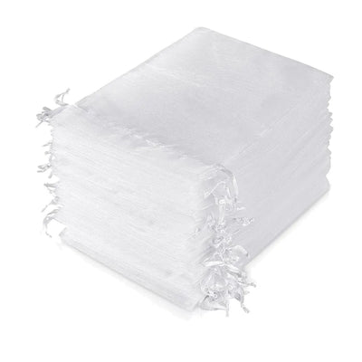 50pcs White Sheer Organza Jewelry Gift Bags - Smarsty