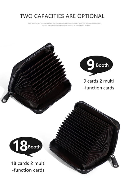 20 Detents Cards Holders PU Business Bank Credit Bus ID Card Holder Cover Coin Pouch Anti Demagnetization Wallets Bag Organizer - Smarsty