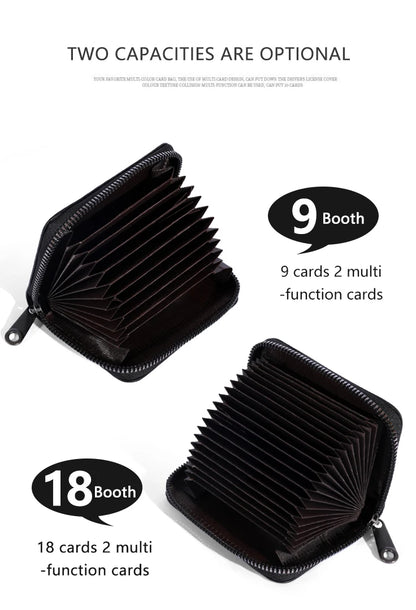 20 Detents Cards Holders PU Business Bank Credit Bus ID Card Holder Cover Coin Pouch Anti Demagnetization Wallets Bag Organizer