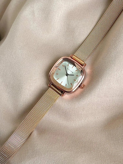 Fashion Women Small Dial Quartz Watch with Mesh Strap - Smarsty