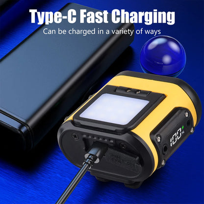 LED Headlamp Smart Sensor Cap Clip Light TPYE-C Rechargeable Flashlight With Power Display Riding Fishing Camping Outdoor Torch by Smarsty