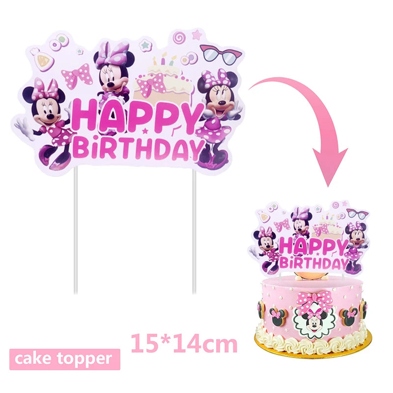 Minnie Mouse Birthday Party Disposable Tableware Set - Smarsty