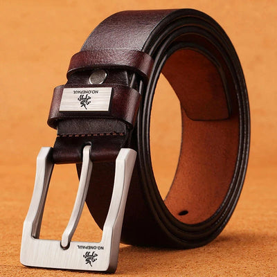 Men's Leather Belt Classic Vintage Pin Buckle High Quality - Smarsty