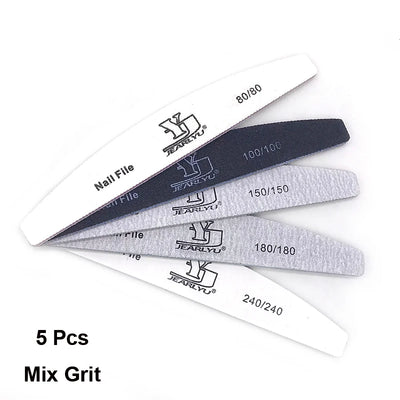 5Pcs Nail File Set with Colorful Grit Options - Smarsty