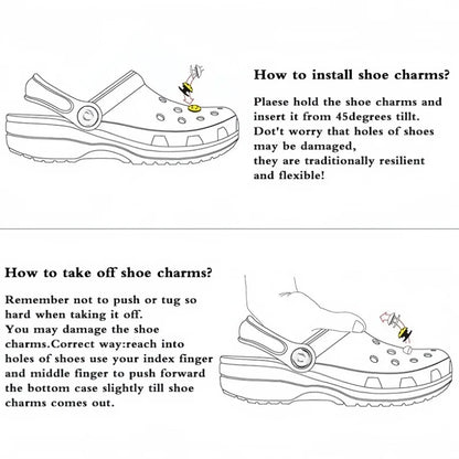 MINISO Pink Hello Kitty Charming Shoe Accessories Cute Cartoon Characters Detachable Shoe Buckles New Sandals Decoration Gift