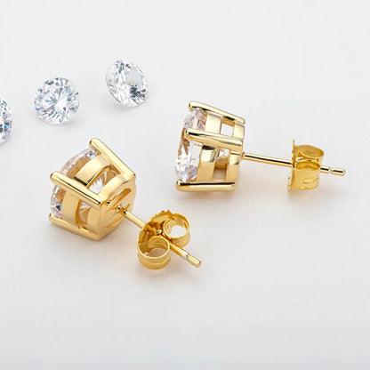 Moissanite Studs 0.5 To 2Ct Sterling Silver Screw Back - Smarsty