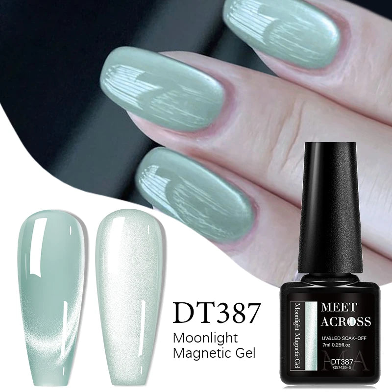 Magnetic Pink Silver Glitter Gel Nail Polish 7ml - Smarsty