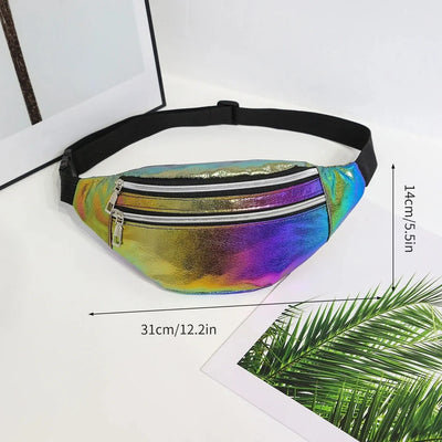 Holographic Fanny Pack Waist Bag For Travel And Beach - Smarsty
