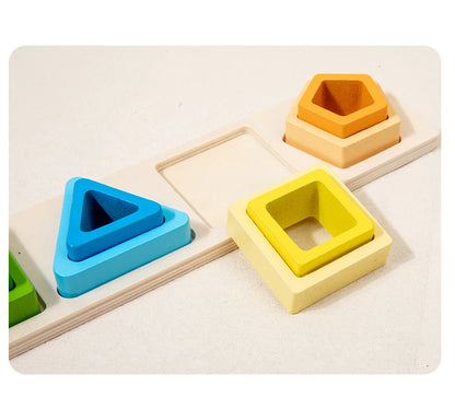 Geometric Shape Sorting Stacking Toys Columns Colorful Matching Puzzles Building Blocks Early Learning Color & Shape Recognition by Smarsty