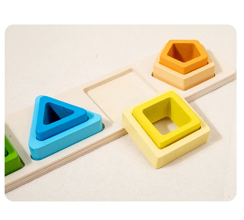 Geometric Shape Sorting Stacking Toys Columns Colorful Matching Puzzles Building Blocks Early Learning Color & Shape Recognition by Smarsty