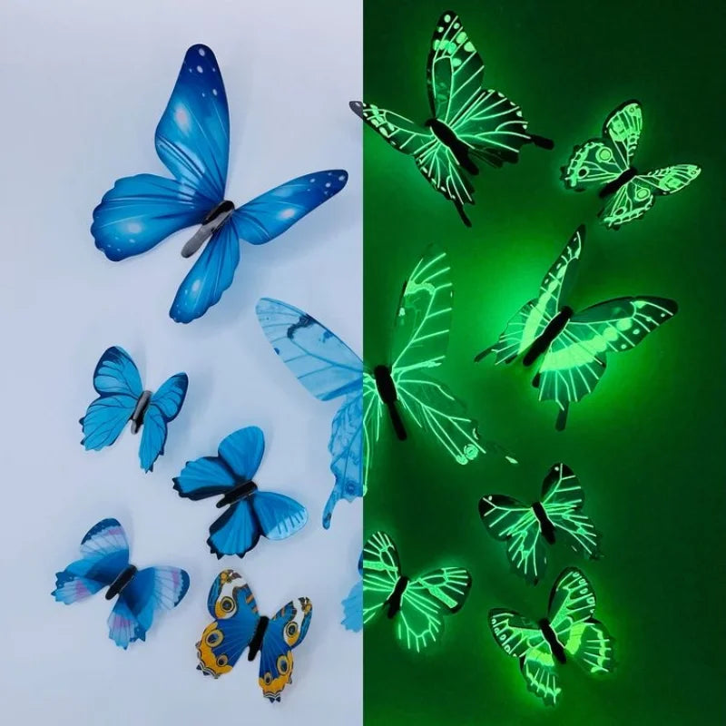 3D Luminous Butterfly Wall Stickers for Creative Home Decor - Smarsty