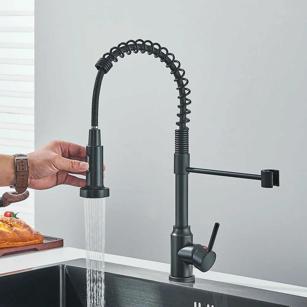 Matte Black Kitchen Faucet With Single Handle Design - Smarsty