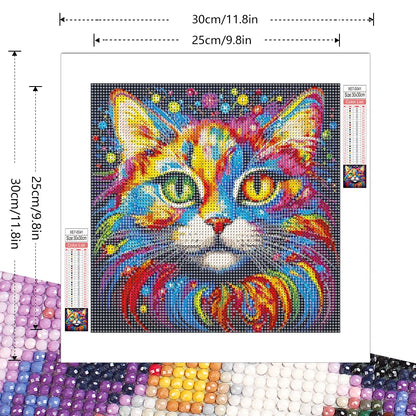 Colorful Cat Diamond Painting Kit for Stunning Wall Art - Smarsty