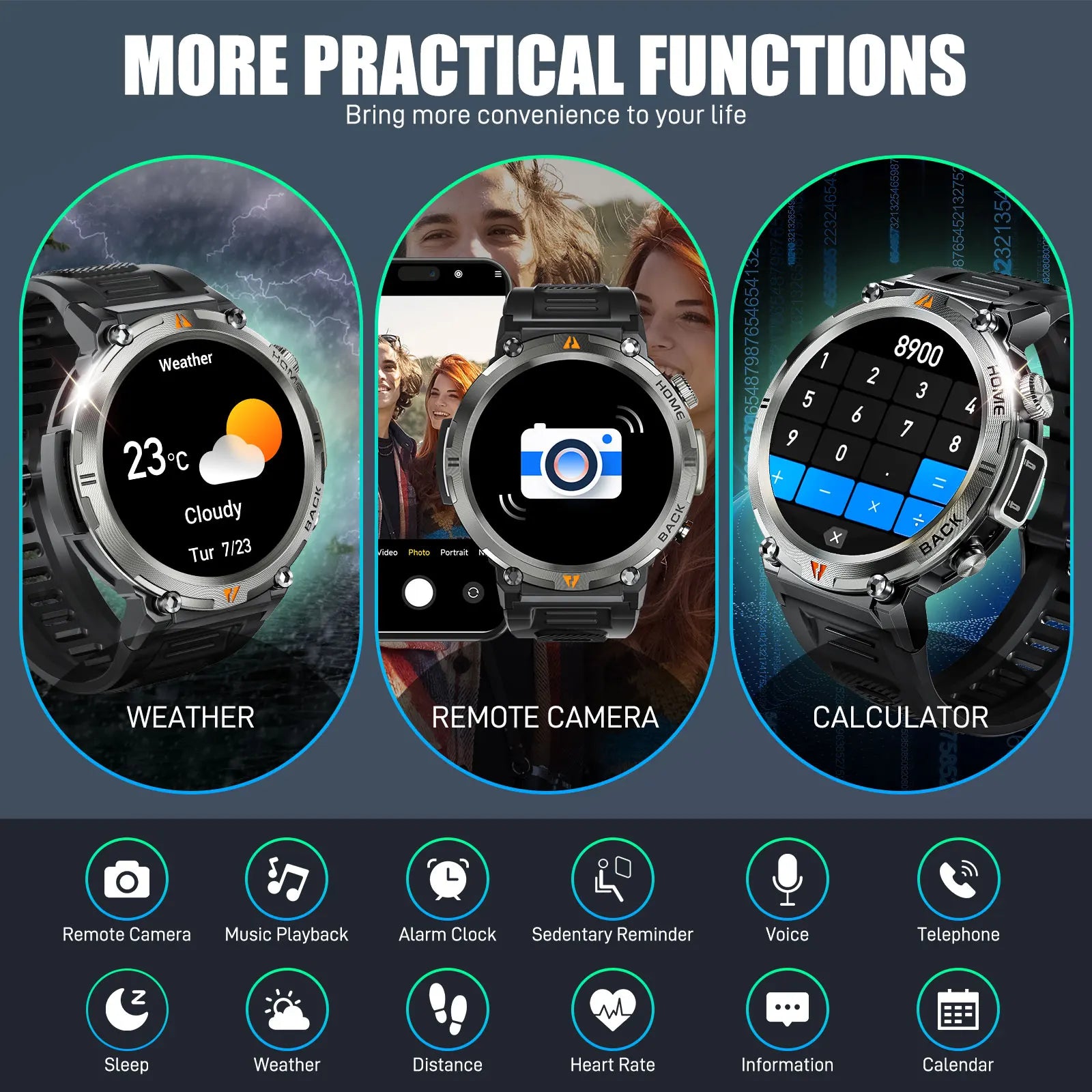 EIGIIS KE3 Smart Watch Bluetooth Call Waterproof Health Monitor - Smarsty