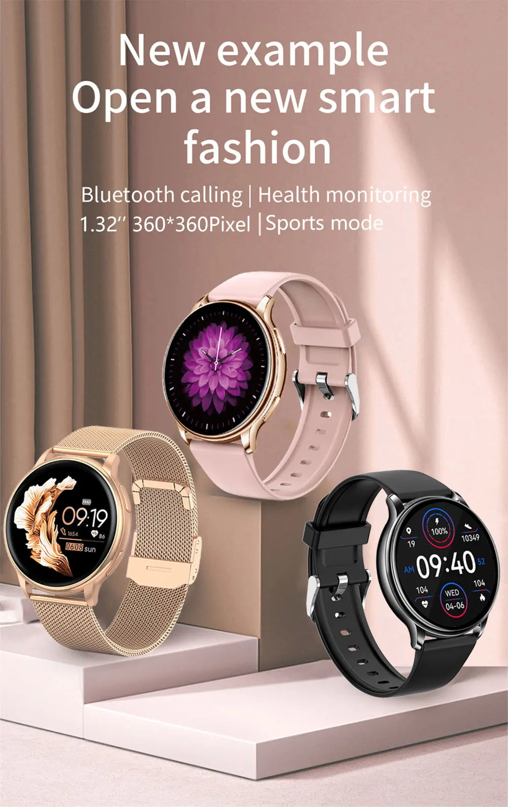 Bluetooth Smart Watch for Fitness Tracking and Calls - Smarsty