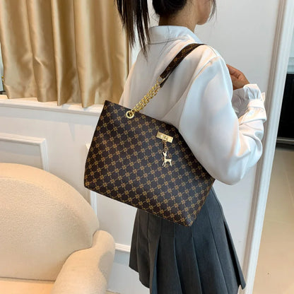 Soft Leather Tote Bag For Women With Hanging Accessories - Smarsty