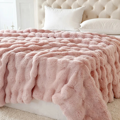 Double-Layer Rabbit Fur Blanket for Comfortable Summer Use - Smarsty