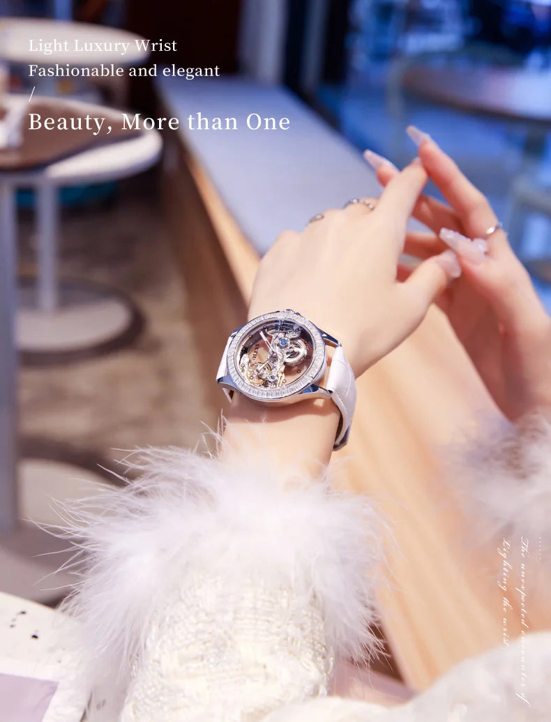 OLEVS Luxury Women's Automatic Mechanical Watch with Diamonds - Smarsty