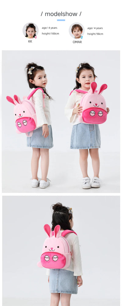 Soft Plush Kids Backpack With Cartoon Animal Design - Smarsty