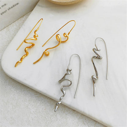 Abstract 3D Stud Earrings Retro Statement Fashionable - Smarsty