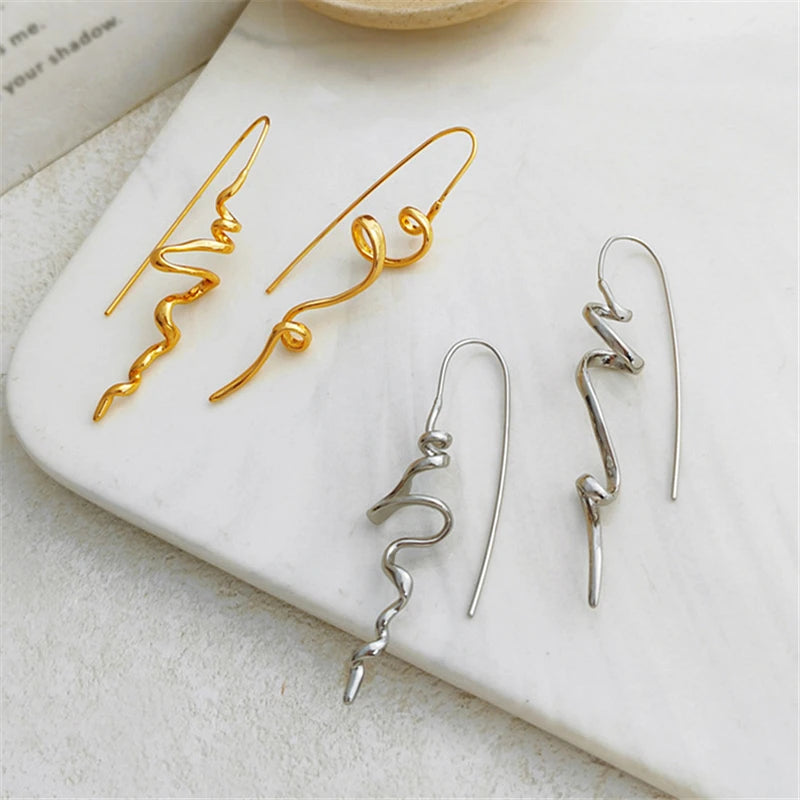 Abstract 3D Stud Earrings Retro Statement Fashionable - Smarsty