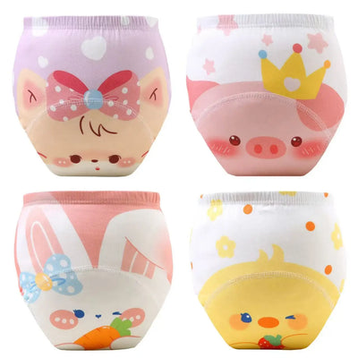 4PCS Baby Waterproof Diapers Pee Shorts Underwears Reusable Soft Ecological Cotton Toddler Potty Training Pants For Boys Girls by Smarsty