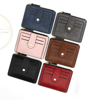 Luxury Small Men's Credit ID Card Holder Wallet Male Slim Leather Wallet with Coin Pocket Brand Designer Purse for Men Women - Smarsty