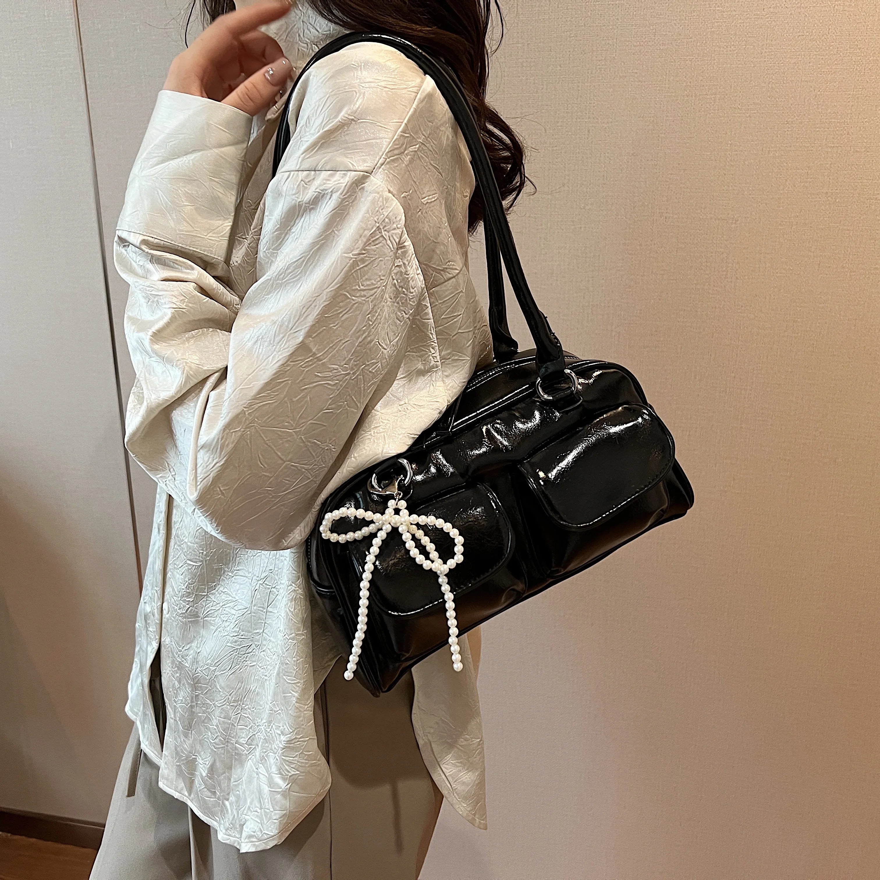 Korean Edition Underarm Bow Bag Women Versatile Shoulder Bag - Smarsty
