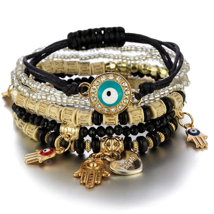Bohemian Evil Eye Bracelet Set for Women - Smarsty