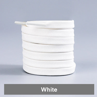 1 Pair Black White Shoe Laces Flat Double Woven Anti-slip Polyester Shoelaces Sports Casual White Shoes Classic Shoelace - Smarsty