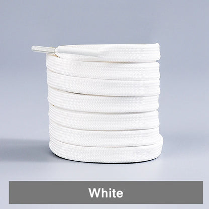 1 Pair Black White Shoe Laces Flat Double Woven Anti-slip Polyester Shoelaces Sports Casual White Shoes Classic Shoelace - Smarsty