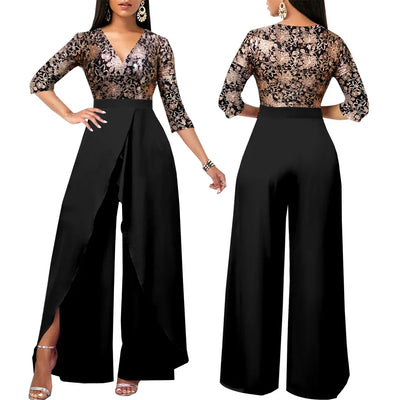 Women Dress Elegant Flower Party Dress Off the Shoulder Short Sleeve Slit Maxi Long Dresses for Woman - Smarsty