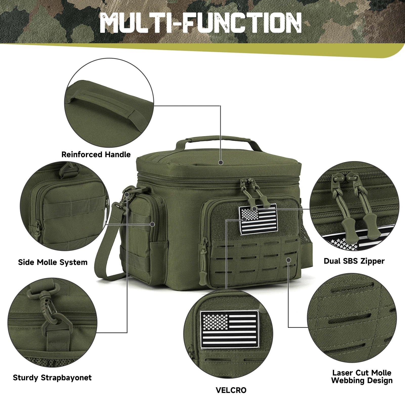 Tactical Lunch Box for Men Insulated Leakproof Cooler Bag - Smarsty