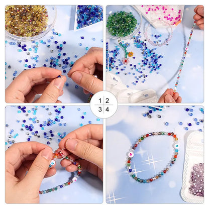 100Pcs 4MM Glass Bicone Beads for Jewelry Making - Smarsty