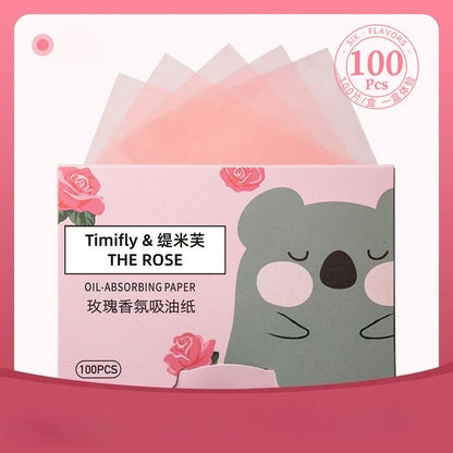 100 Pieces Fragrance Oil Absorbing Sheets for T-Zone Control - Smarsty