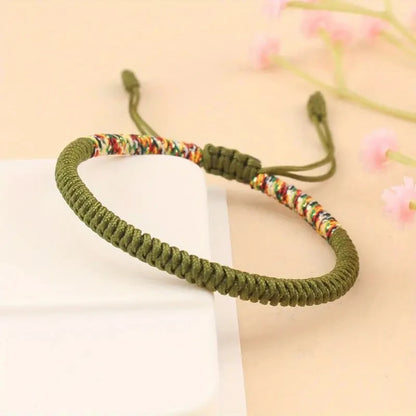 Tibetan Buddhist Lucky Bracelet Adjustable Red Thread Braid - Smarsty