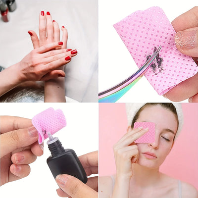 20/600pcs Lint-Free Nail Wipes Gel Cleansing Tissues Aluminum-Free Nail Polish Remover Pads for NaiArt Beauty Cleaning Care Tool - Smarsty