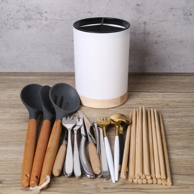 Utensil Holder Cutlery Drainer Kitchen Tableware Storage Bucket Plastic Chopstick Spoon Storage Rack Detachable Kitchen Tools by Smarsty