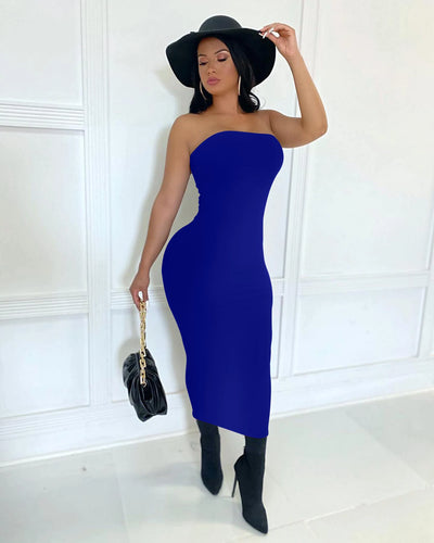 summer women's sexy sleeveless chest wrapped Long Beach Dress - Smarsty