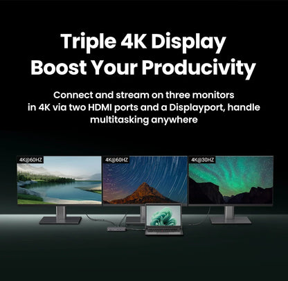 USB C Hub PowerDelivery Docking Station 4K Dual HDMI