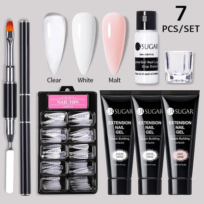 Nude Glitter Gel Nail Polish Kit for Long-Lasting Manicure - Smarsty
