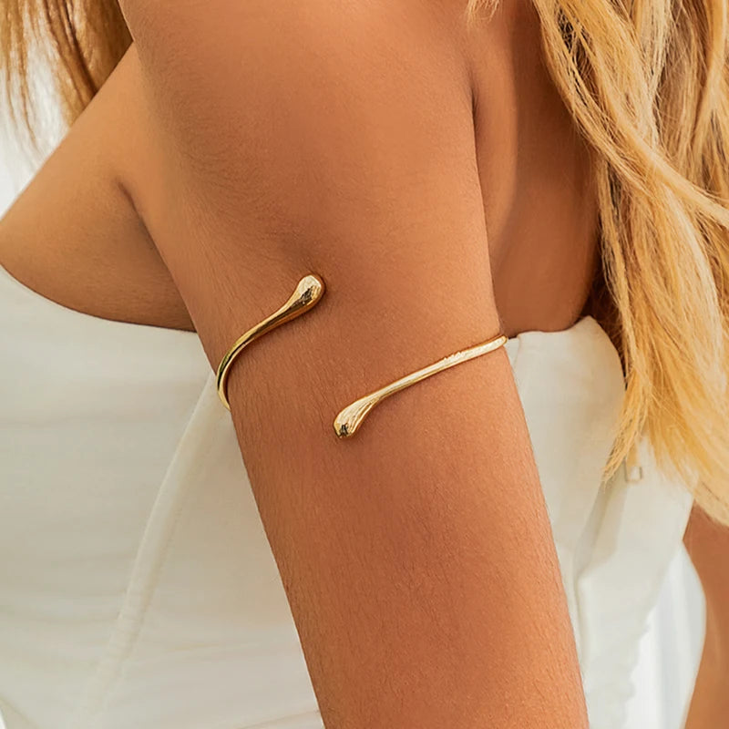 Vintage Water Drop Open Cuff Bracelet for Women - Smarsty